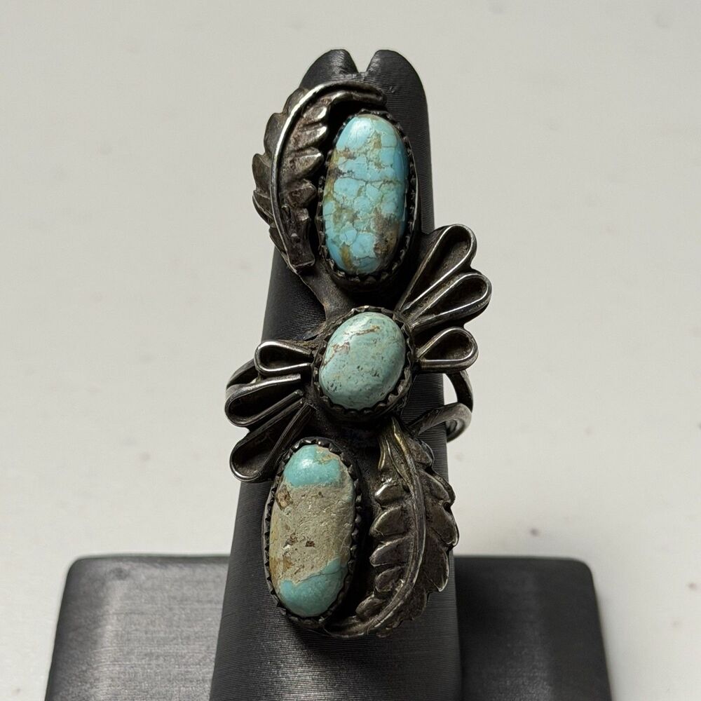Vintage Old Pawn Statement Turquoise Size 8 Ring